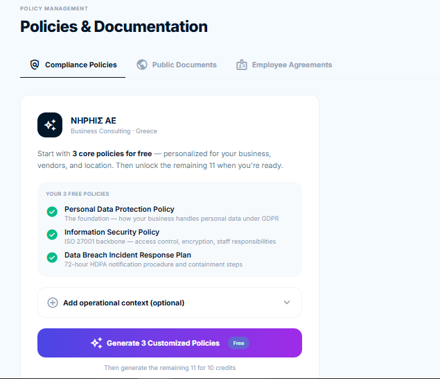 Policy Library screenshot